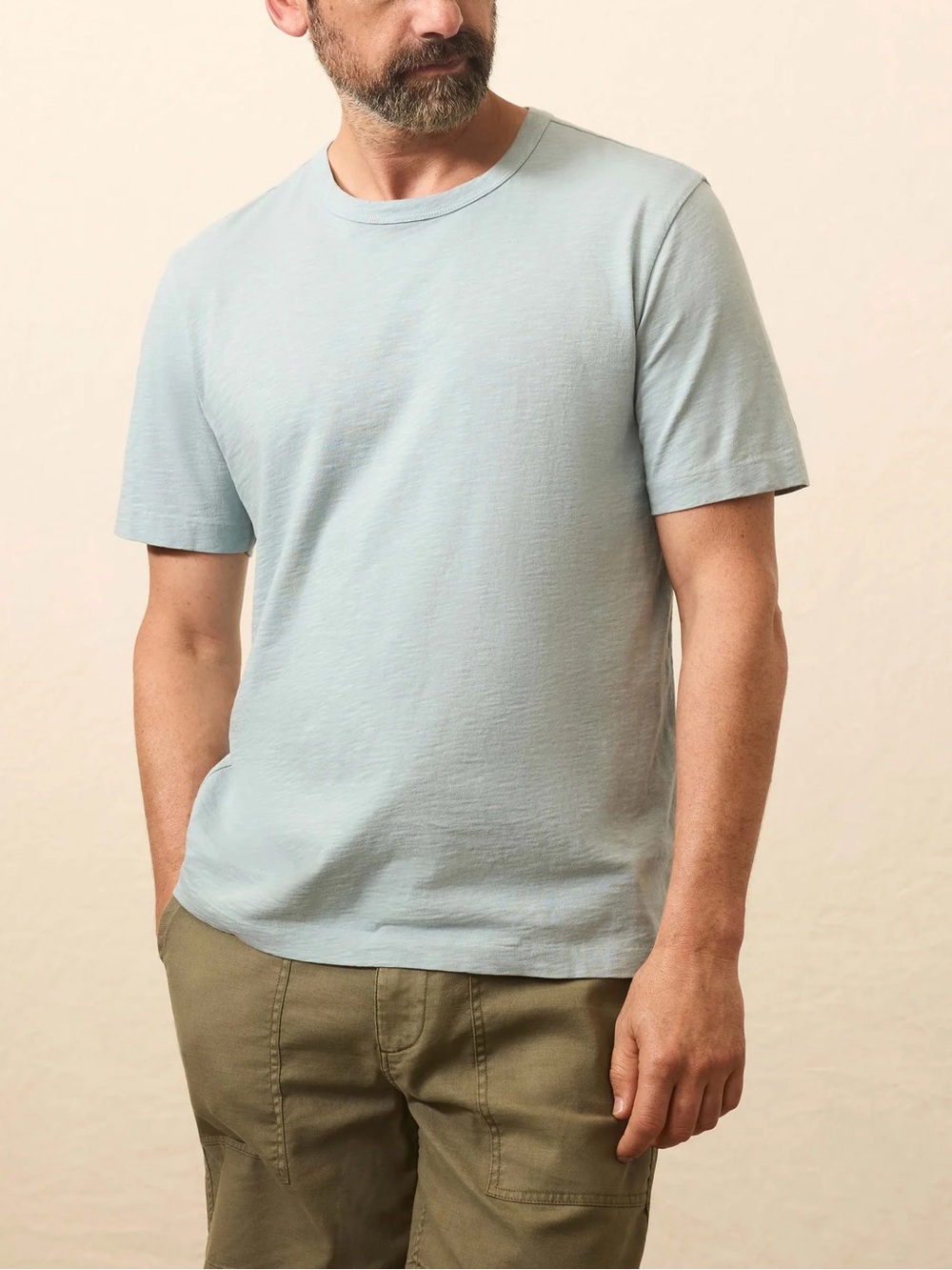 Faherty‎ Sunwashed Regenerative Tee Organic Cotton Hull Teal Size Medium